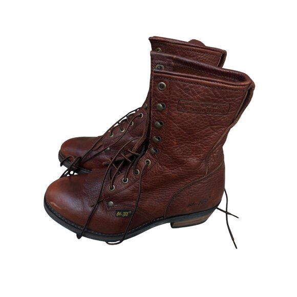 AdTec Mens Brown Leather Work Boots Size 9 M - Picture 1 of 16